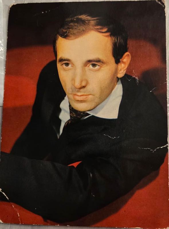 Charles Aznavour on a postcard