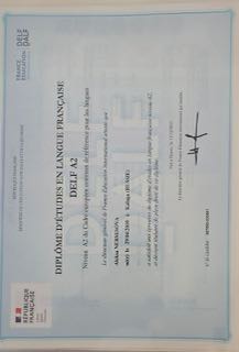 DELF A2 diploma